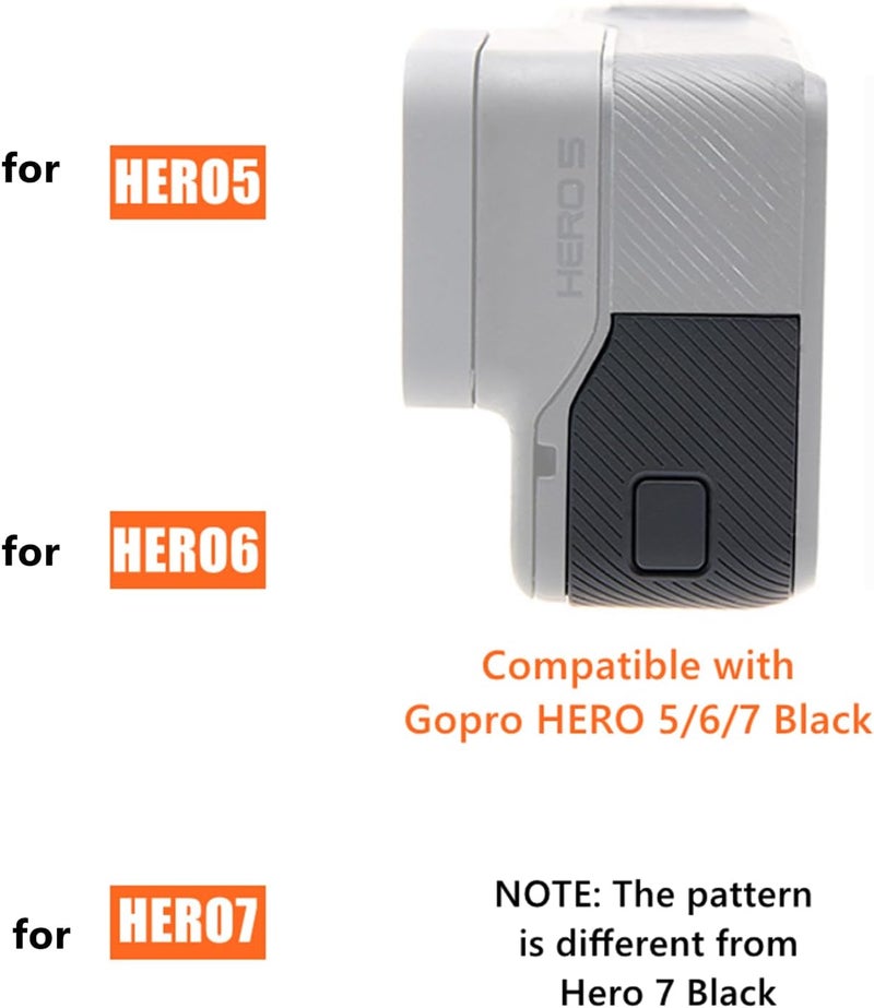 Besvalo غطاء باب جانبي بديل لجهاز GoPro 5/6/7، غطاء منفذ USB مقاوم للغبار والماء، قطعة إصلاح، مناسب لجهاز GoPro Hero 5/6/7 بلاك - Image 2